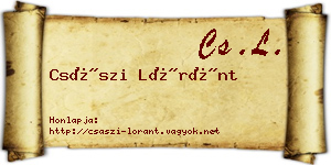Császi Lóránt névjegykártya