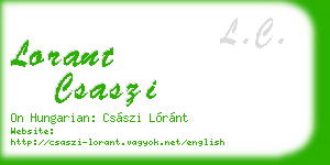 lorant csaszi business card
